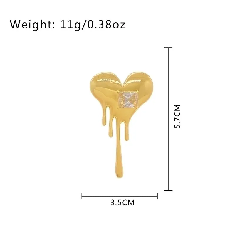 Elegant Simple Style Heart Shape Alloy Plating Inlay Zircon Women's Brooches 1 Piece