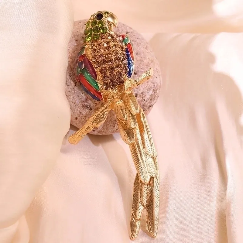 Elegant Streetwear Parrot Alloy Inlay Zircon Women's Brooches 1 Piece