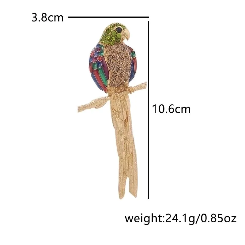 Elegant Streetwear Parrot Alloy Inlay Zircon Women's Brooches 1 Piece