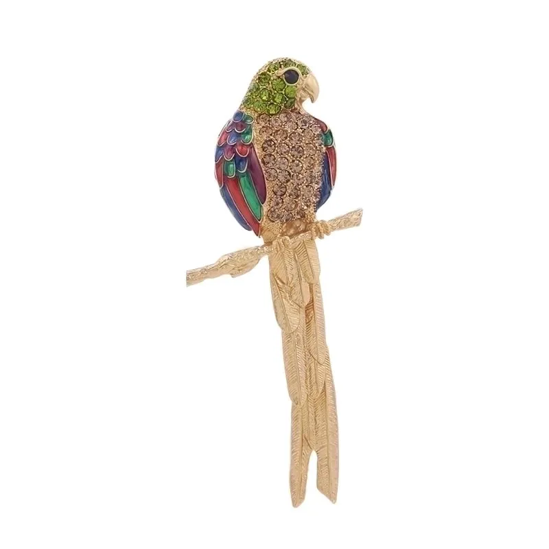 Elegant Streetwear Parrot Alloy Inlay Zircon Women's Brooches 1 Piece