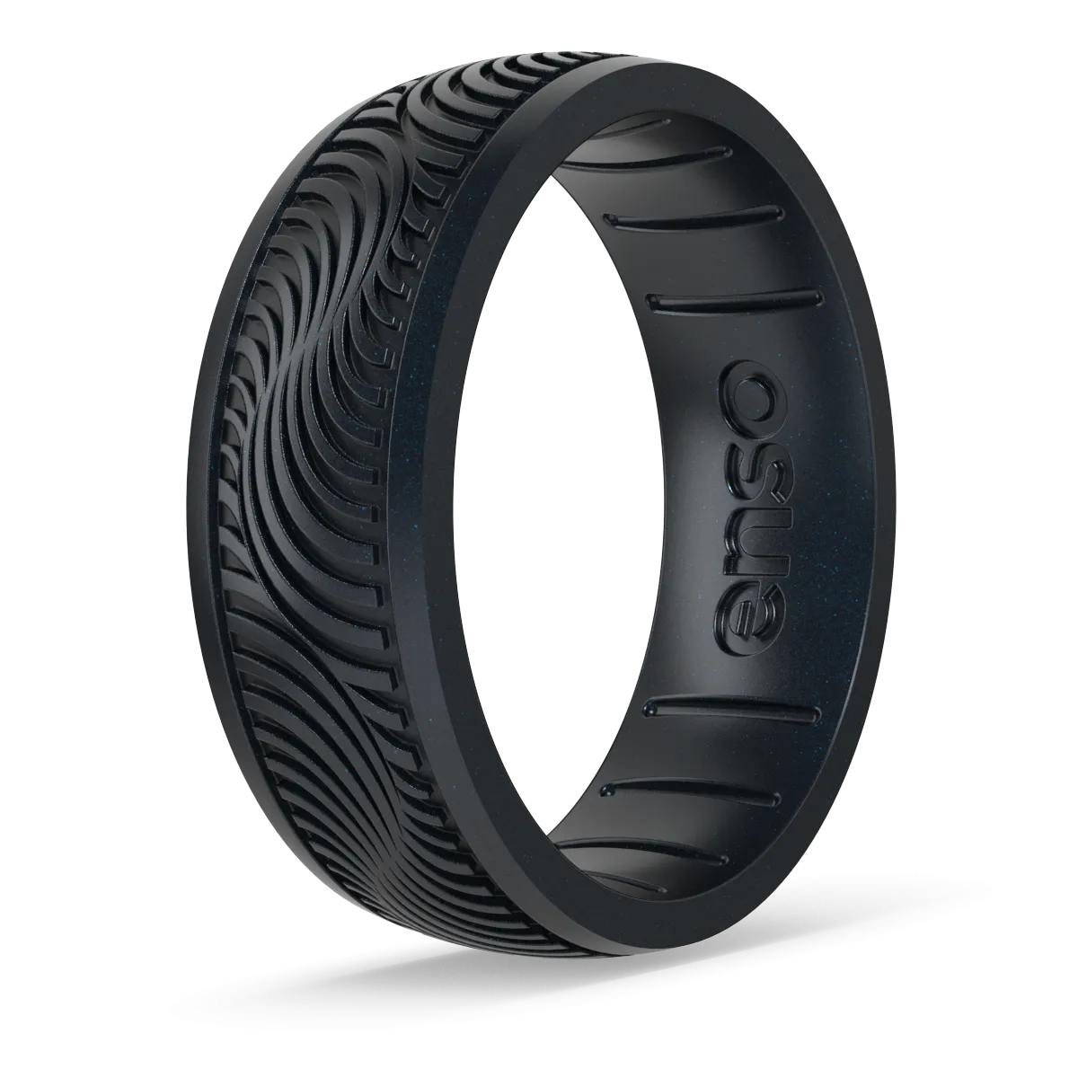 Etched Signature Silicone Ring - Tides - Black Pearl