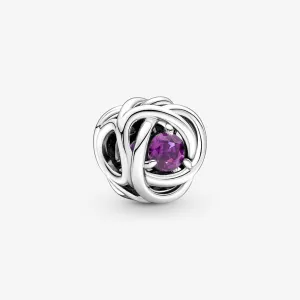 February Purple Eternity Circle Charm