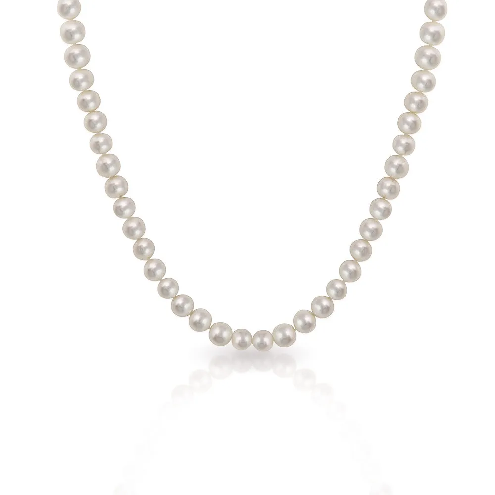 Flapper Rope Hand Knotted White Freshwater Cultured Pearl Strand Necklace 36 Inch