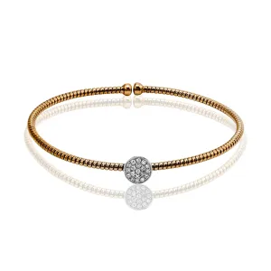 Flexible Diamond Pave Bangle - Rose Gold