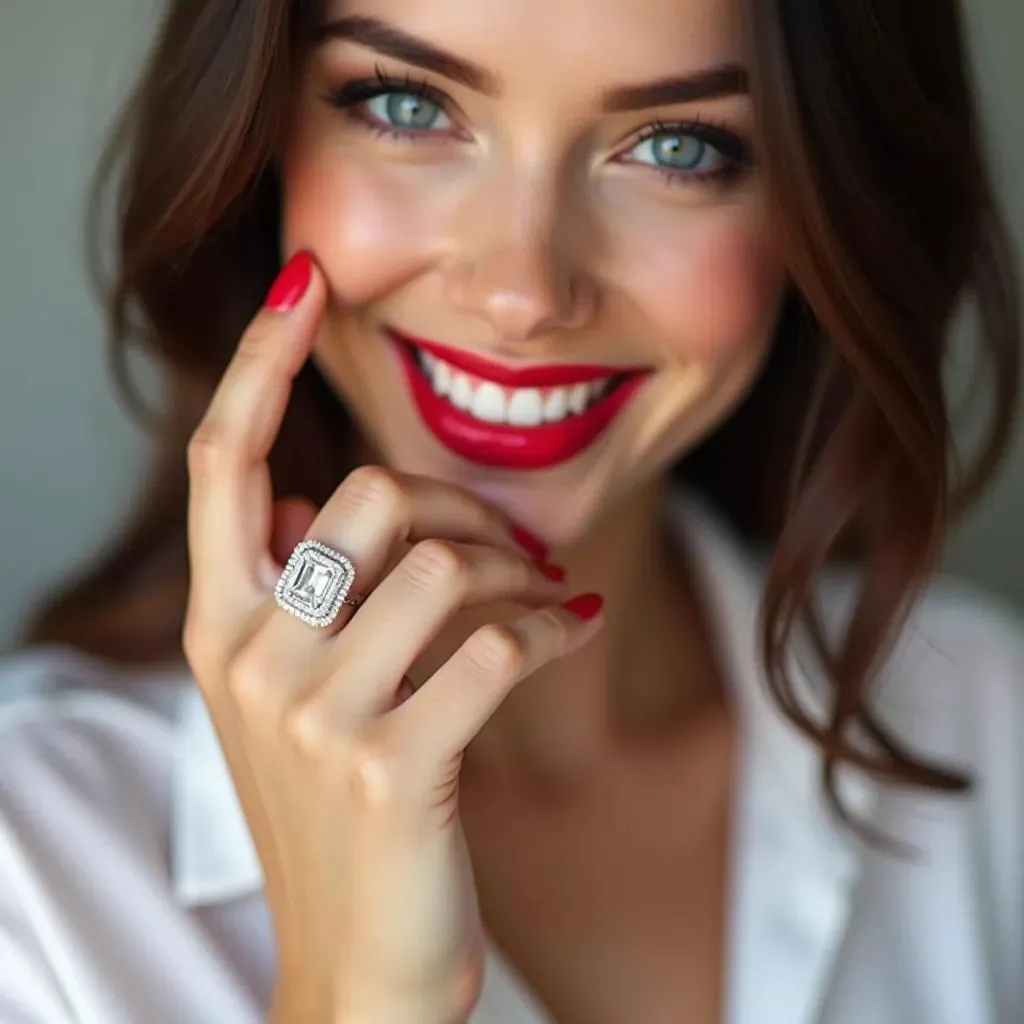 Flora - Emerald Moissanite Engagement Ring