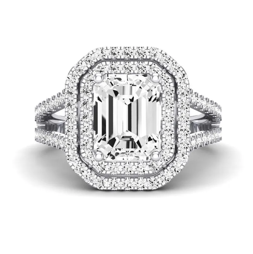 Flora - Emerald Moissanite Engagement Ring
