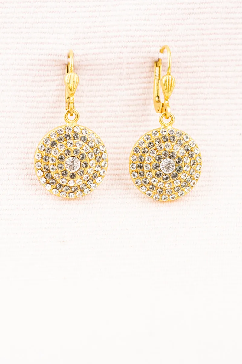 French Round Crystal Pavé Earrings
