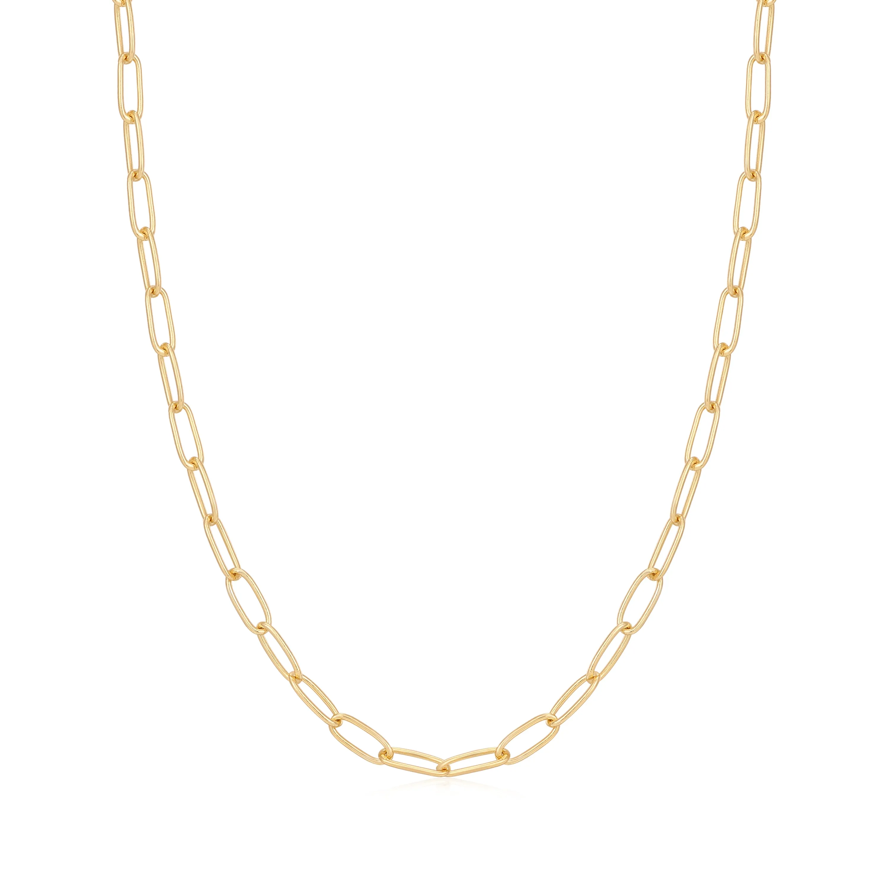 Gold Paperclip Link Chain Necklace