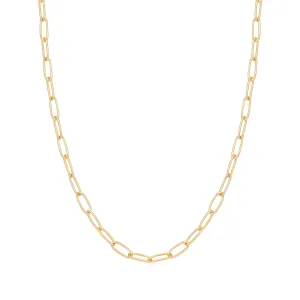 Gold Paperclip Link Chain Necklace