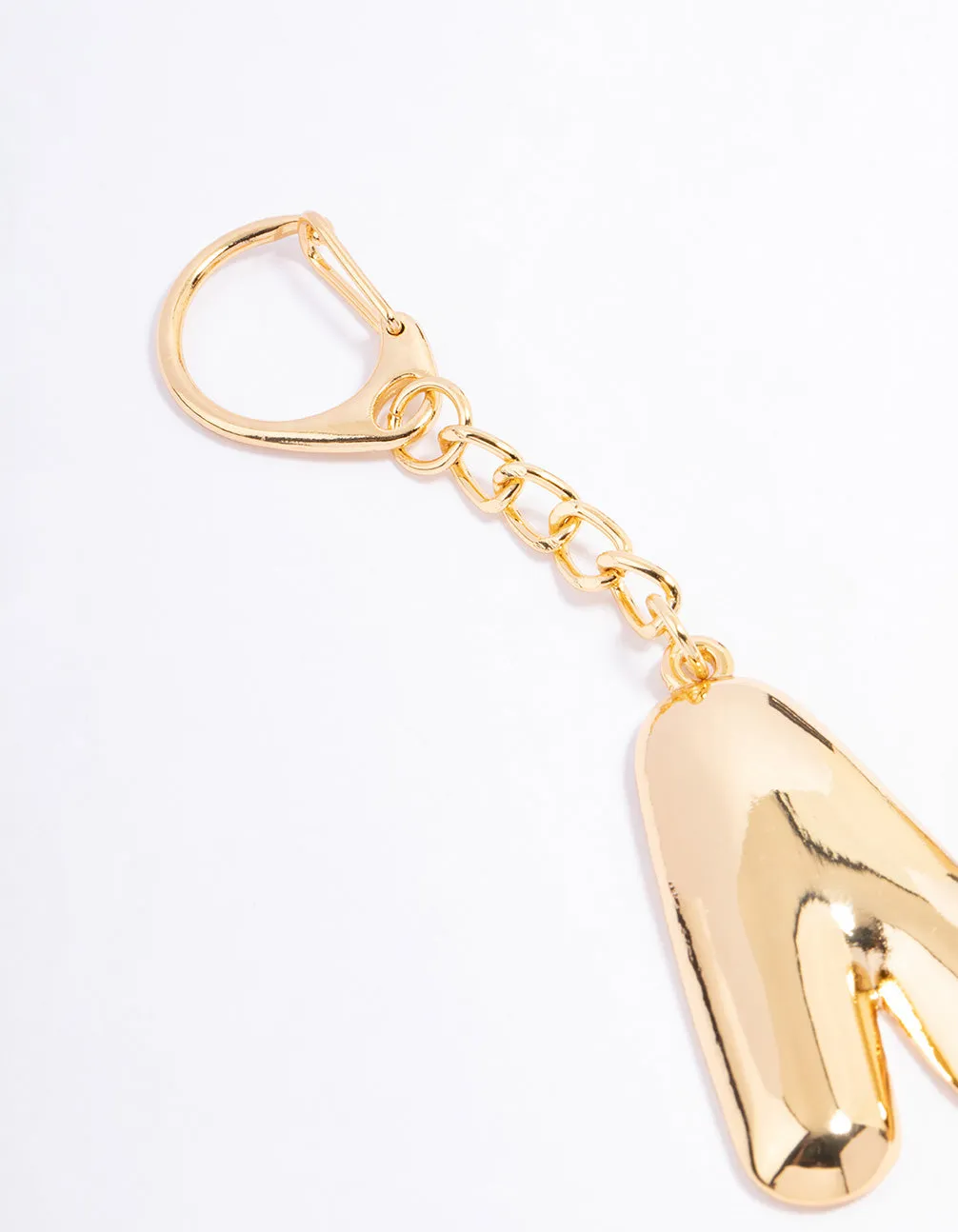 Gold Plated Letter 'M' Initial Key Ring