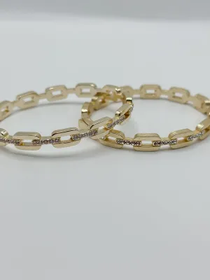 Gold Plated Push Lock Bangle