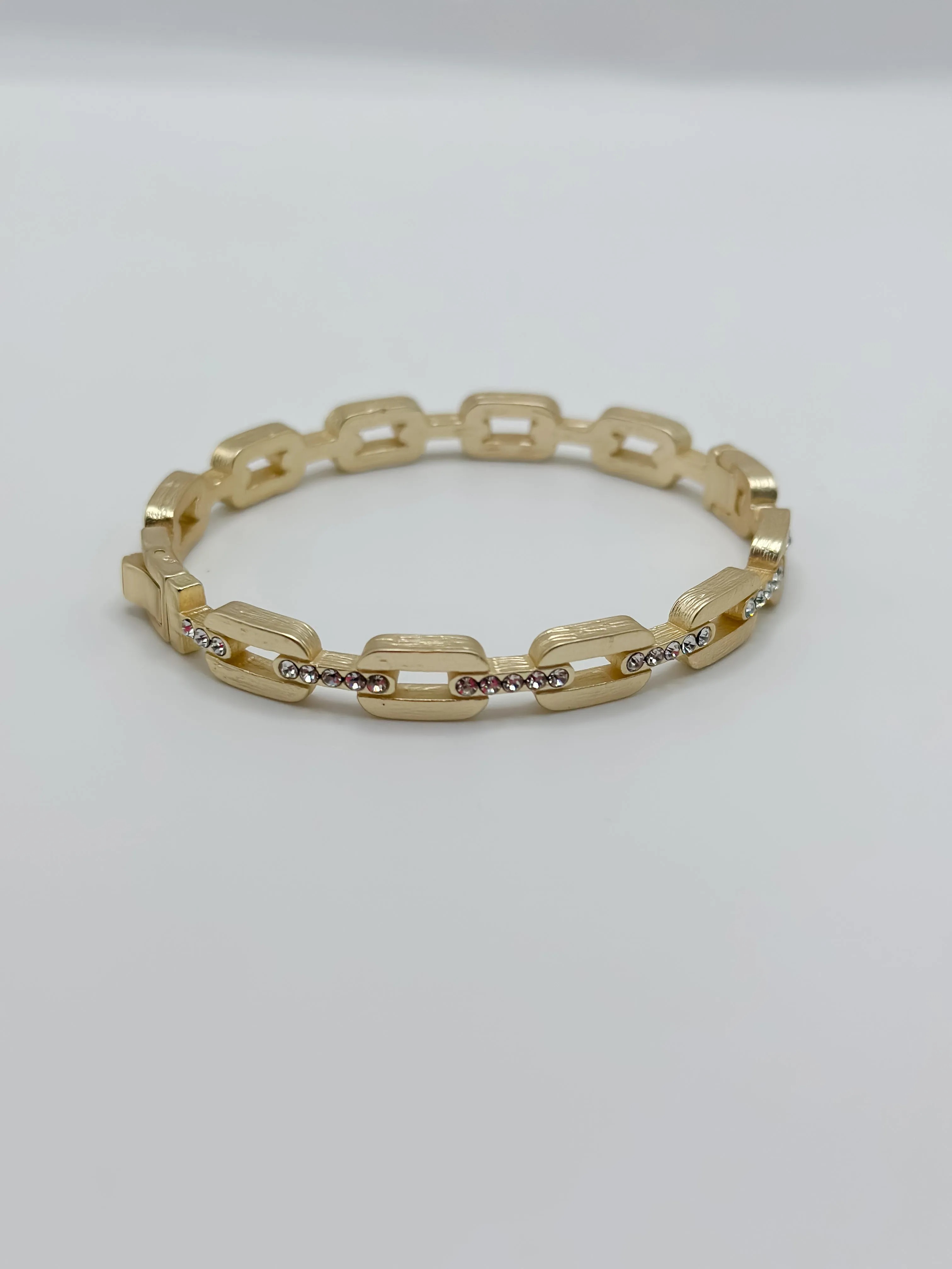 Gold Plated Push Lock Bangle