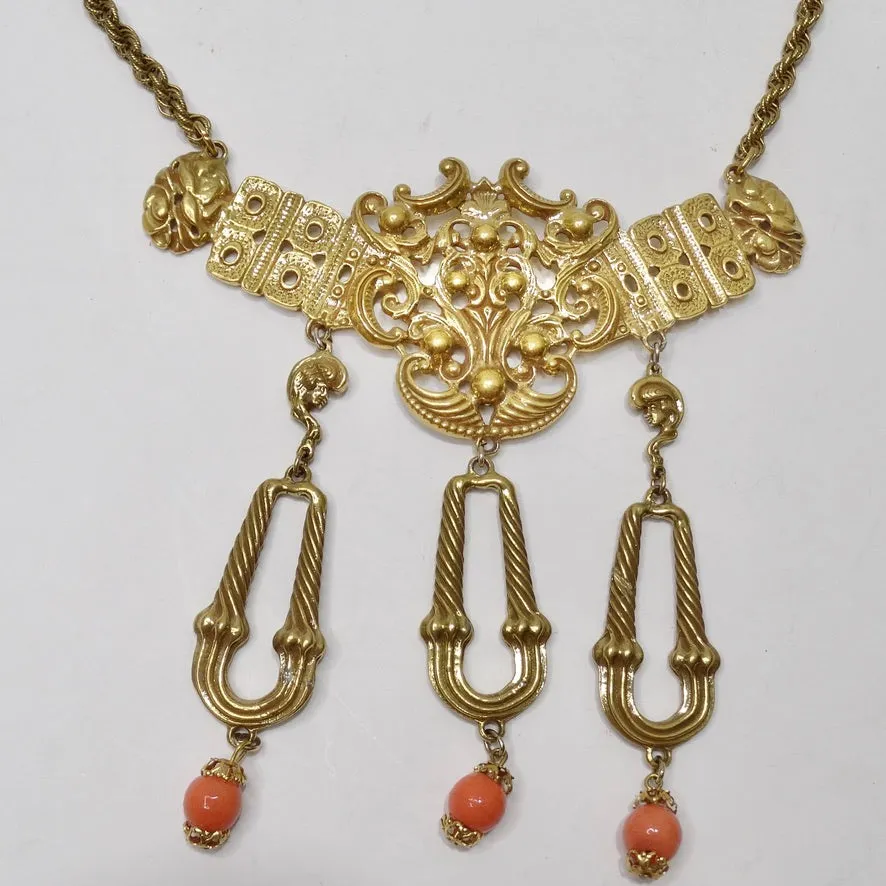 Gold Statement Victorian Necklace