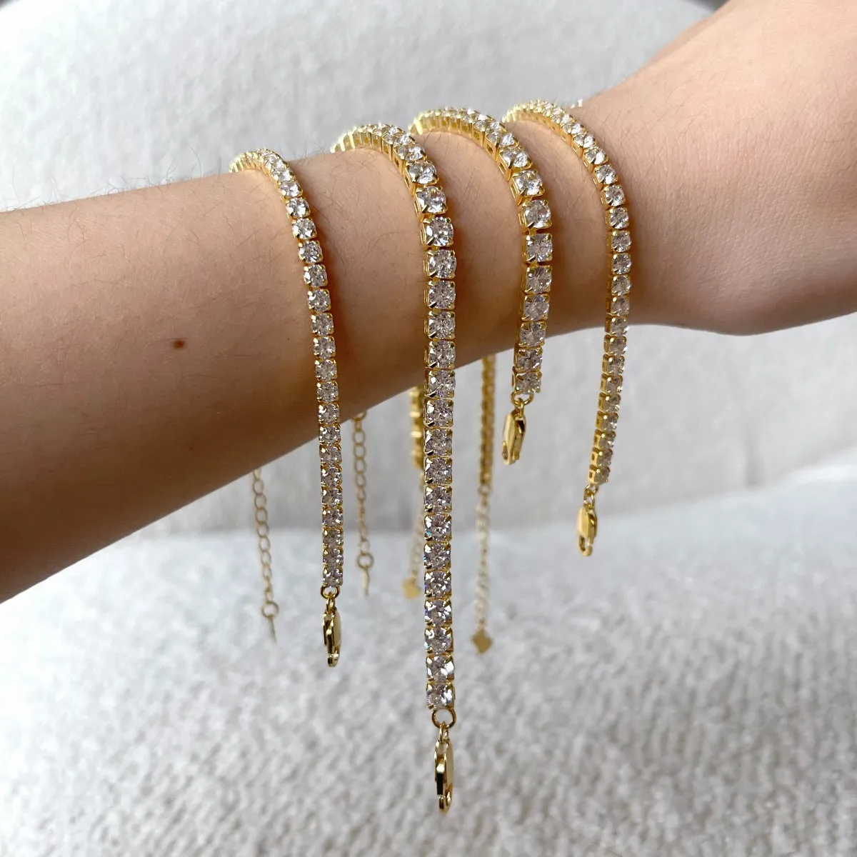[Goodv]Sparkling Radiant Princess Cut Tennis Bracelet