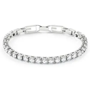 Guess Stainless Steel Tennis Clear CZ G Buckle Bracelet