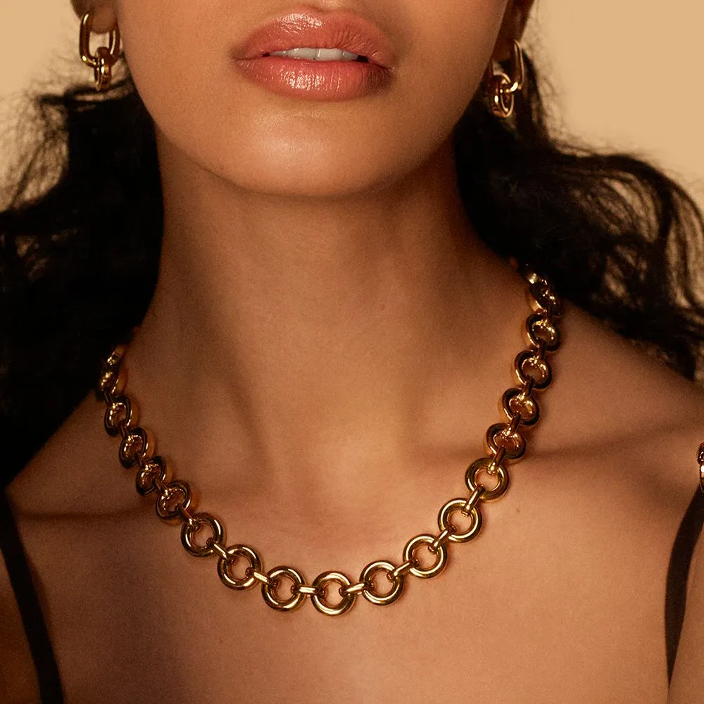 Halo Necklace Multi Gold