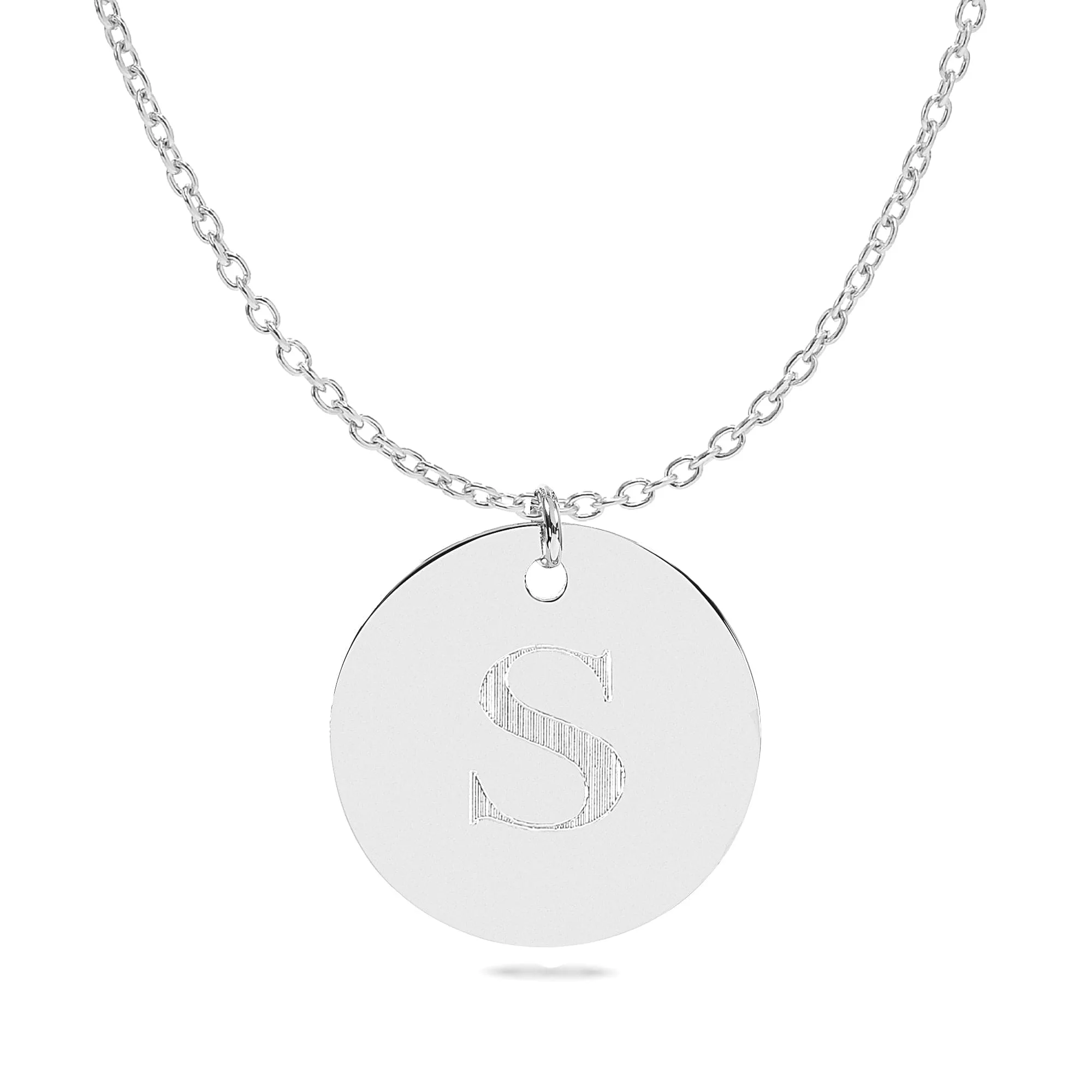 Hanging Round Disc With Engraved Initial