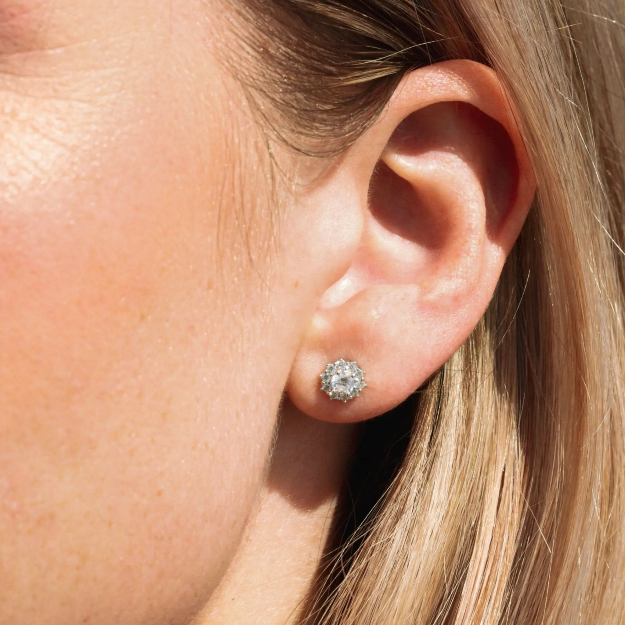 Hazel | 9ct White Gold 0.57ct tw Lab Grown Diamond Cluster Stud Earrings