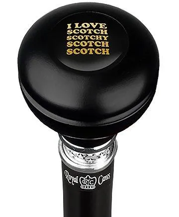 I Love Scotch Casino Knob Stick: Large Knob, Pewter Collar