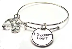 I Support LGBT Bangle Bracelet