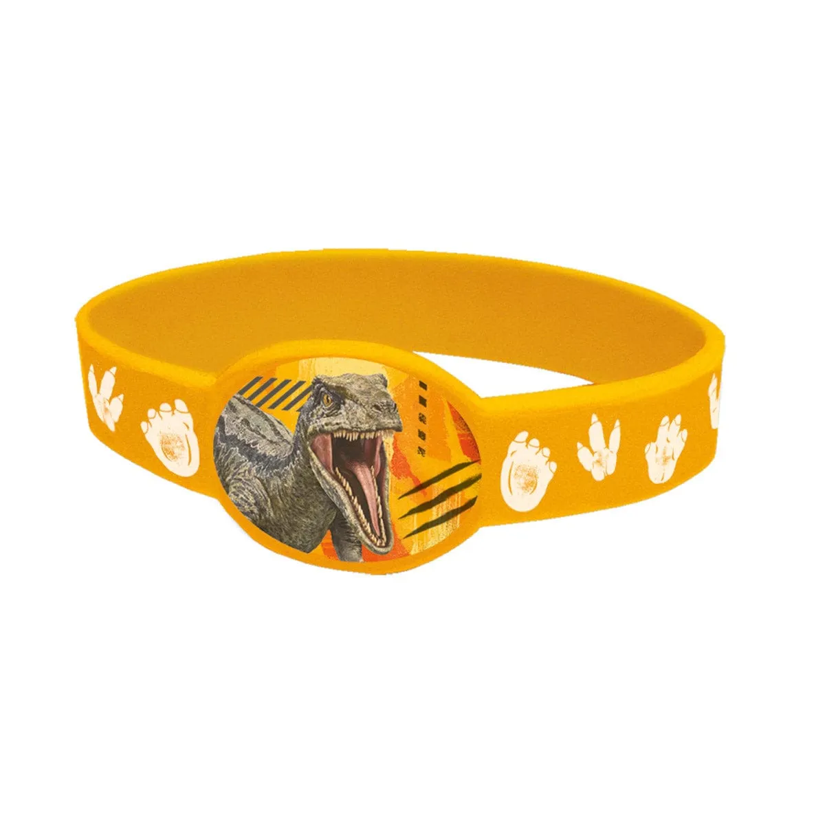 Jurassic World Silicon Strechy Bracelets, Red, Black, Yellow and Orange, 4 Count