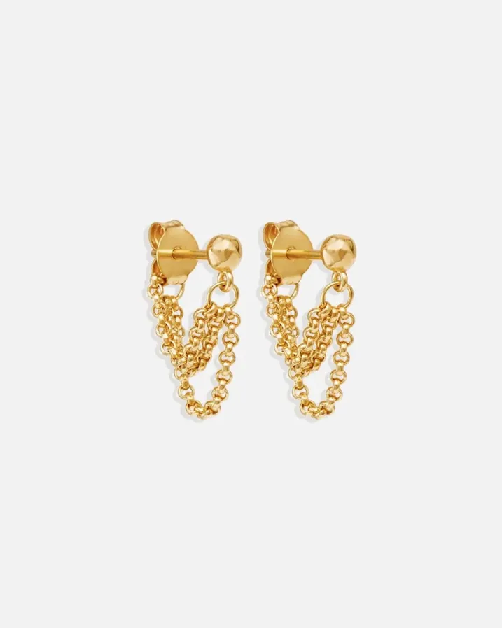 Karma Chain Earrings Gold