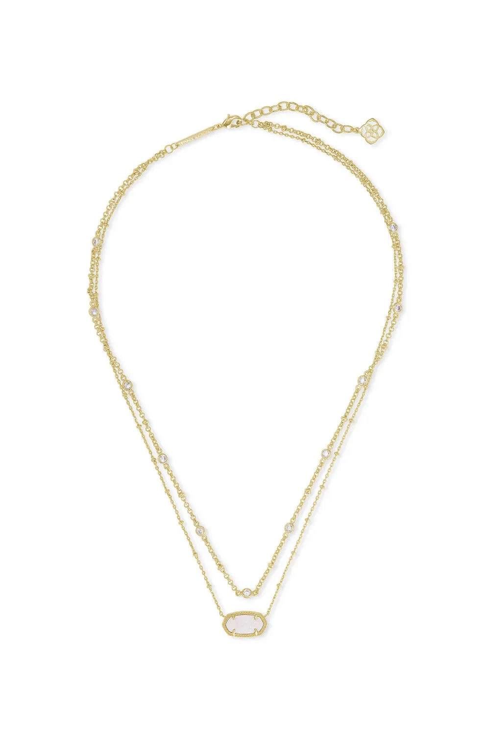 Kendra Scott: Elisa Gold Multi Strand Necklace - Iridescent Drusy
