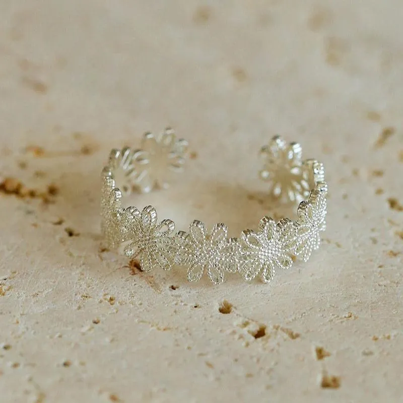 Lace Pattern Diamond Open Ring