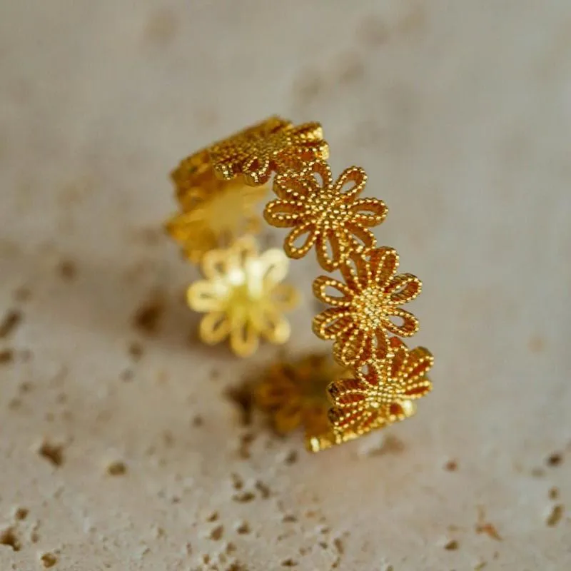 Lace Pattern Diamond Open Ring