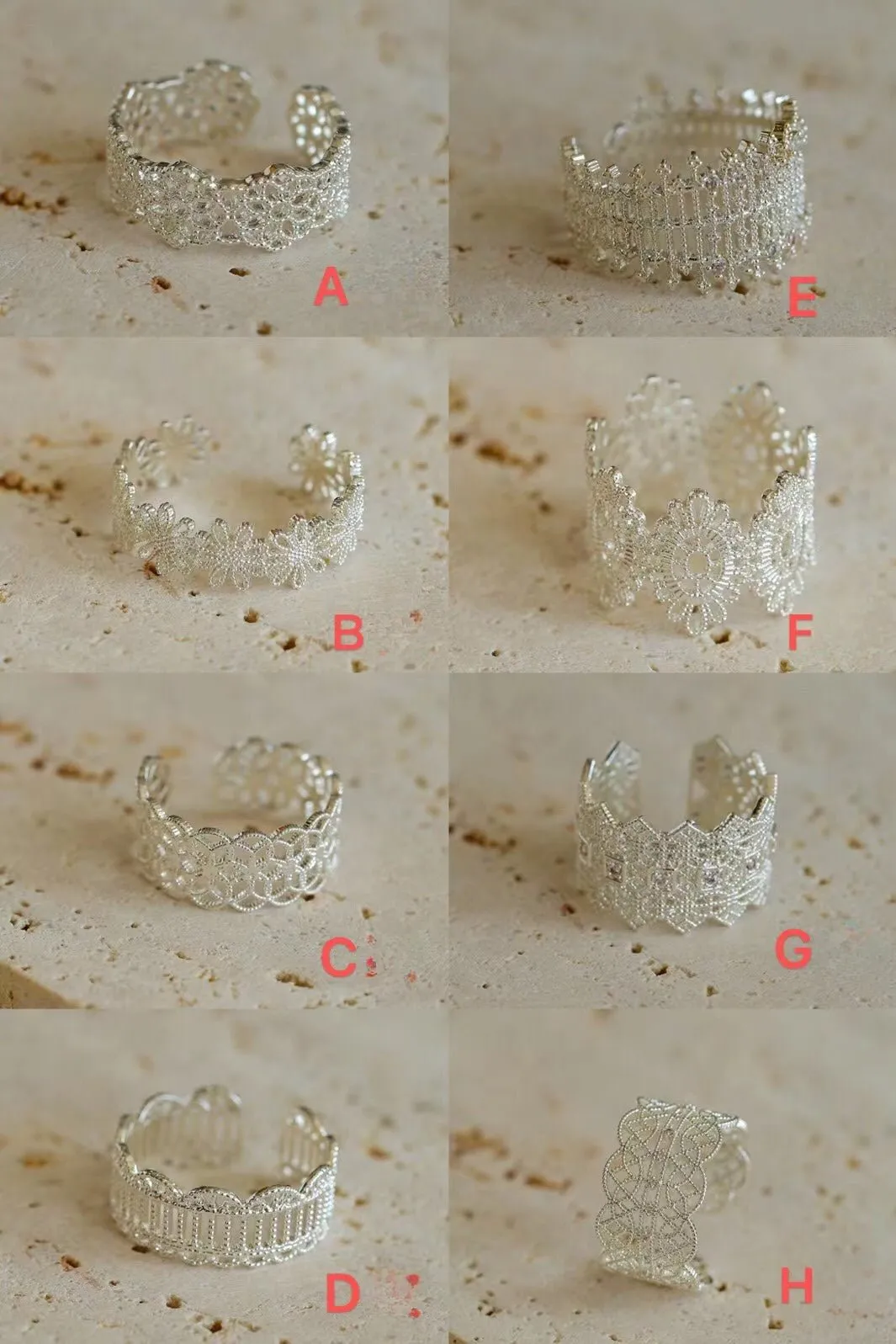 Lace Pattern Diamond Open Ring