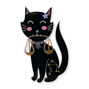 Libra - Black Kitty brooch
