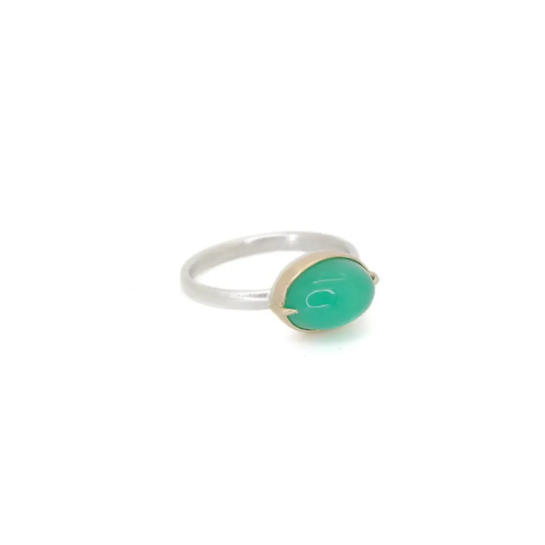 Lily Pad Chrysoprase Vanity Ring