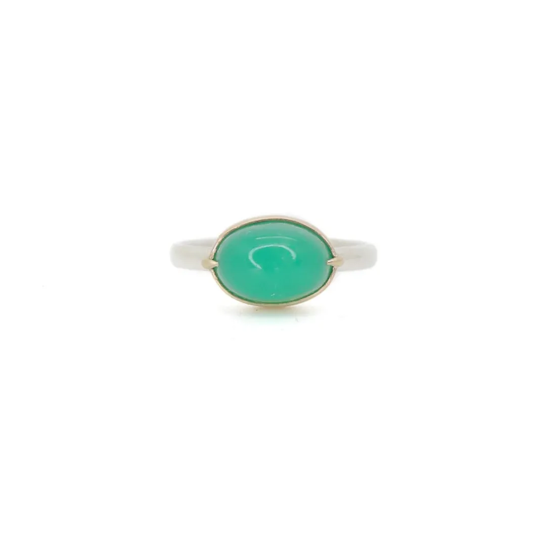 Lily Pad Chrysoprase Vanity Ring