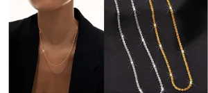Luxury Twist Gold Silver Color Shiny Glossy Chain Choker Necklace