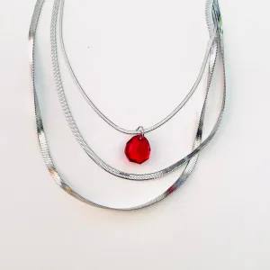 Magical Drop Necklace in Scarlet