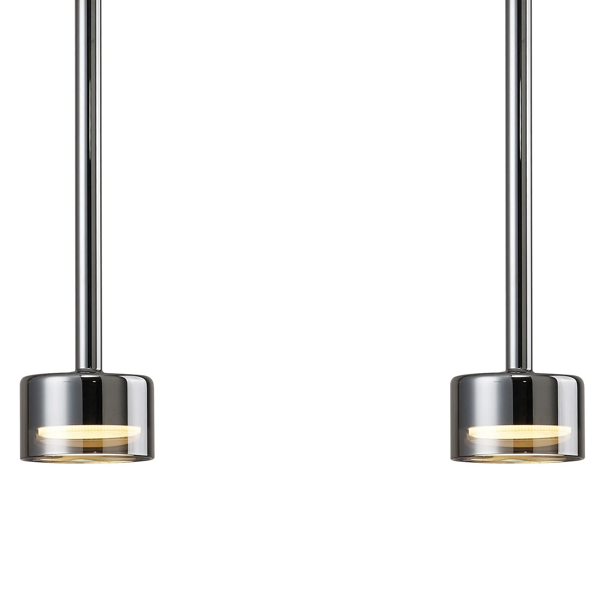 Mantra M7883 Tonic 3 Light Linear Pendant Chrome/Black/Chrome Glass