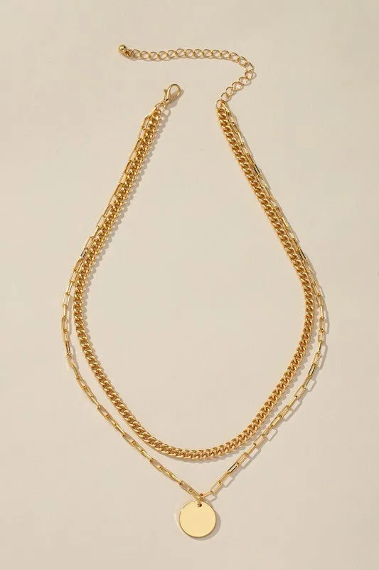 Mix Chain Disc Necklace