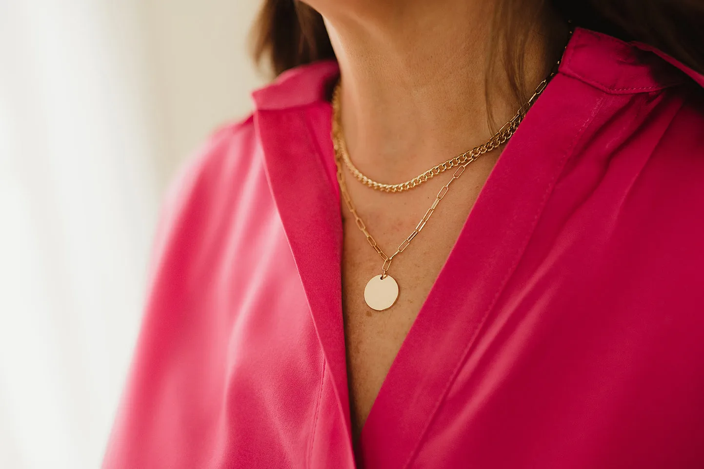 Mix Chain Disc Necklace