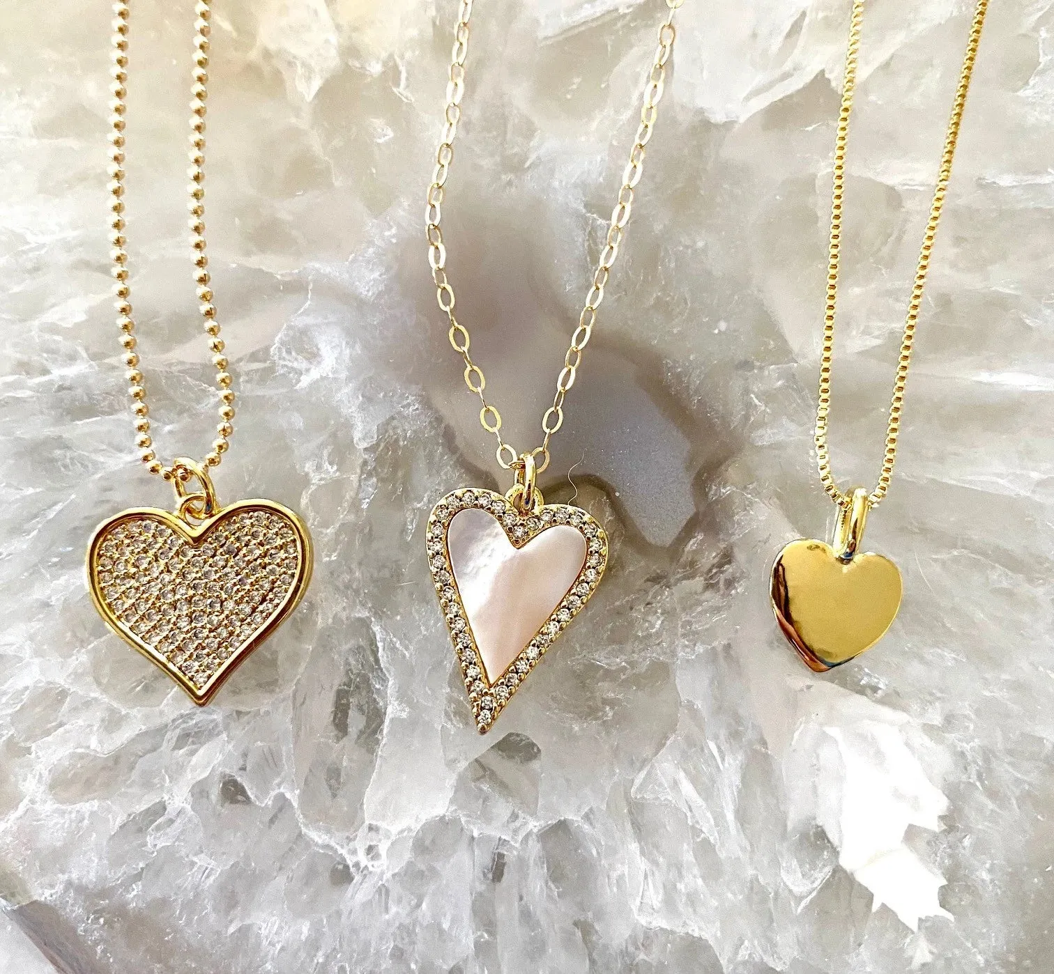 Mother Of Pearl Heart Necklace