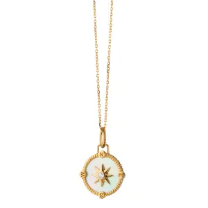 Mother of Pearl Mini "Adventure" Compass Charm