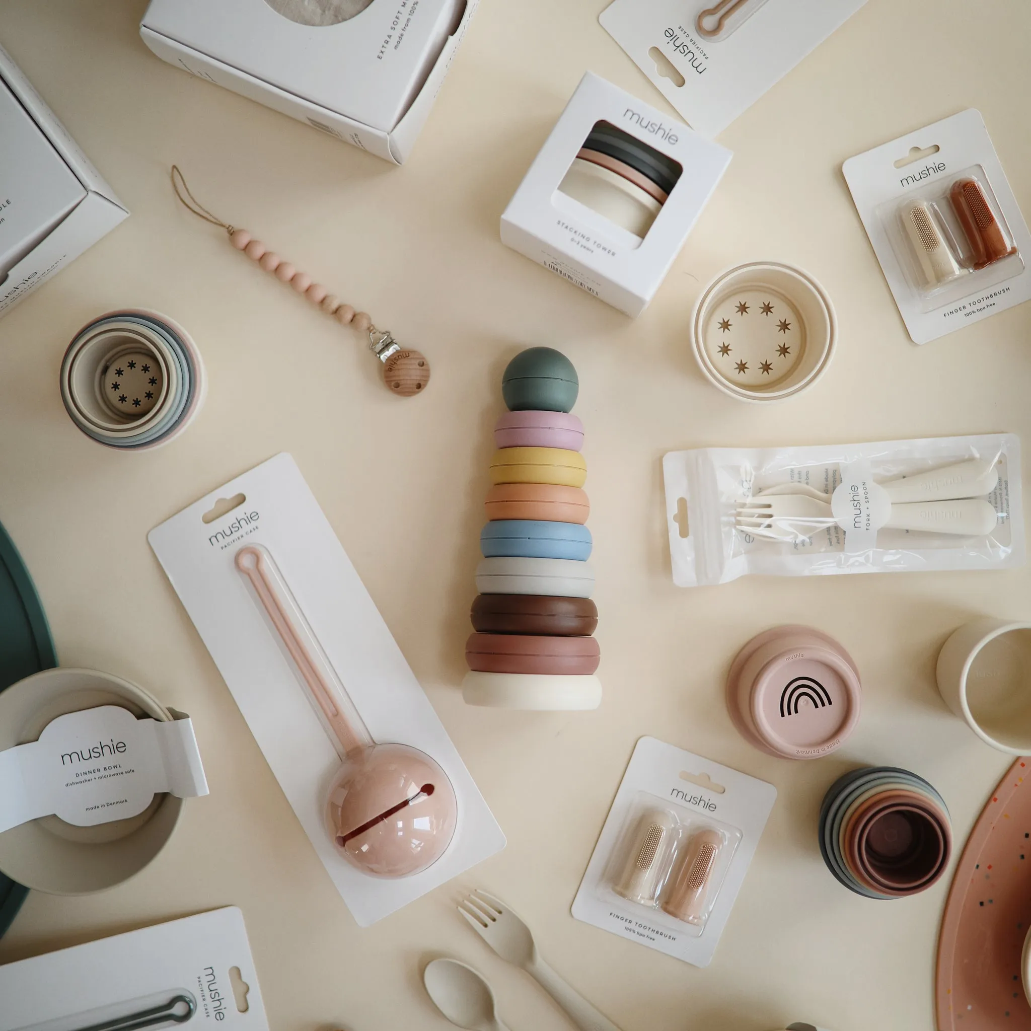 Mushie Stacking Rings Toy