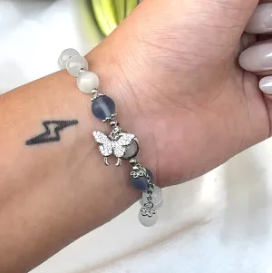Natural Agate Women Beaded Bracelet
