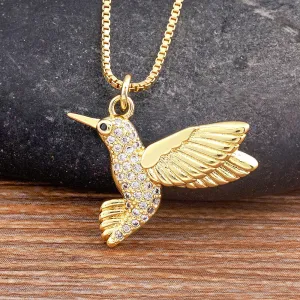 New Punk Style Cute Animal Bird Shape Shiny Crystal Zircon Pendant