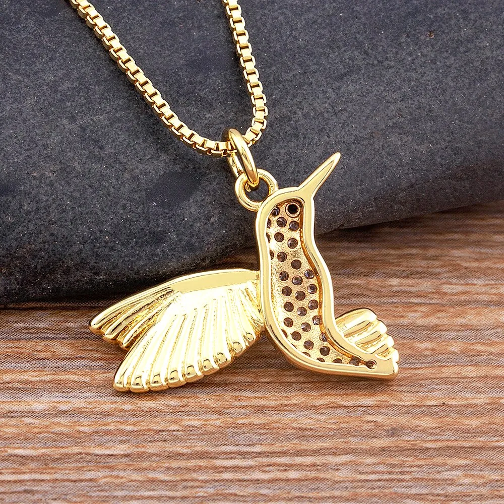New Punk Style Cute Animal Bird Shape Shiny Crystal Zircon Pendant