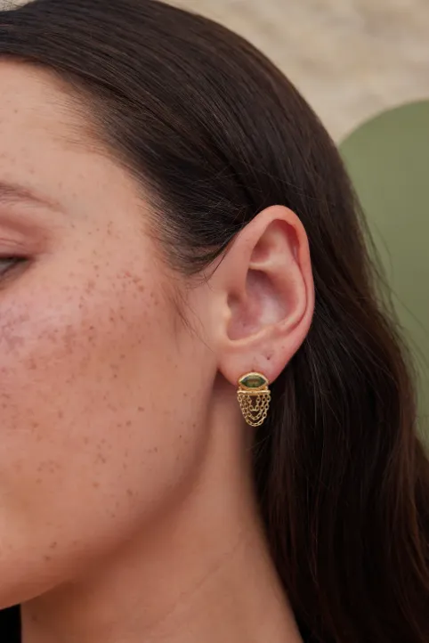 Nyra Apatite Earrings Gold