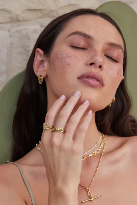Nyra Apatite Earrings Gold
