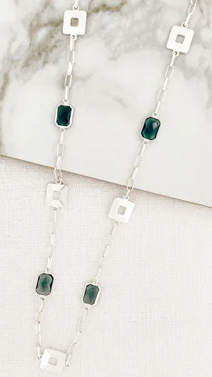 Olivia Gem Necklace Silver