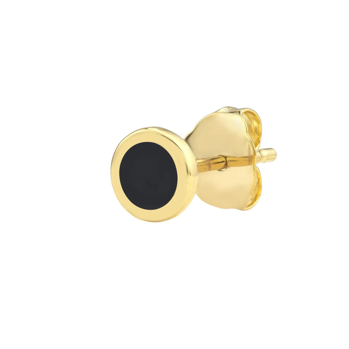 Onyx Enamel Circle Stud Earrings