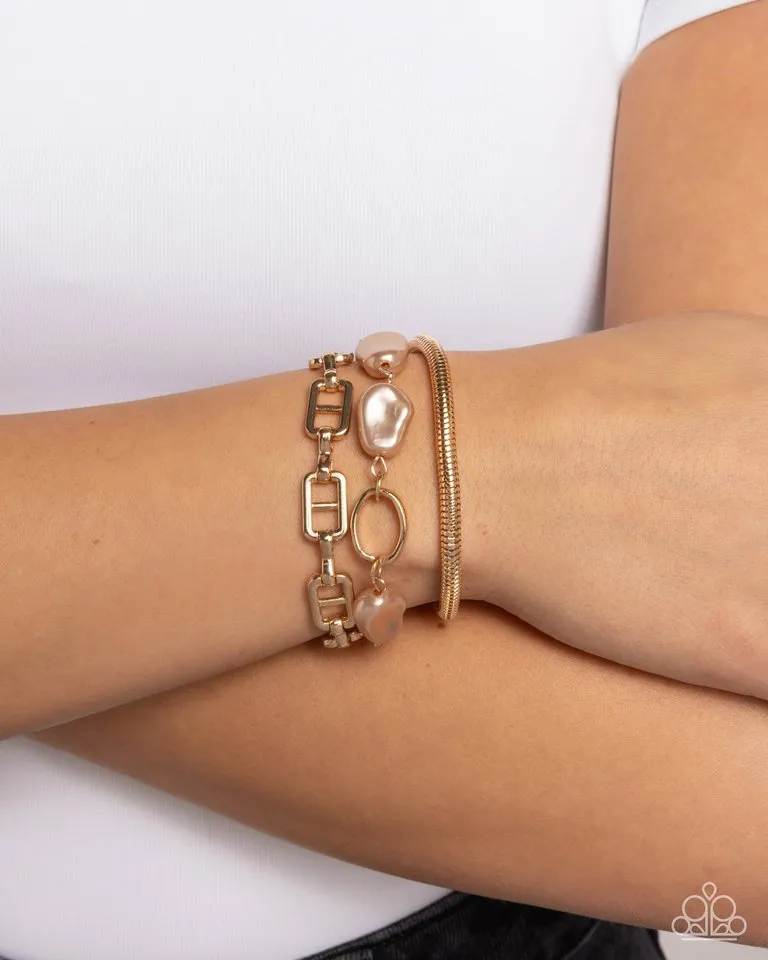Paparazzi Bracelet ~ Modestly Mismatched - Brown
