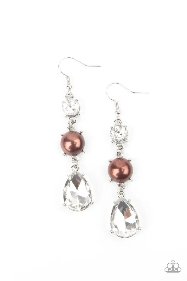 Paparazzi Earring ~ Unpredictable Shimmer - Brown